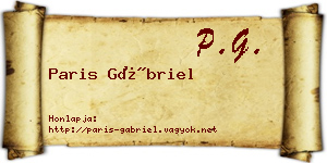 Paris Gábriel névjegykártya